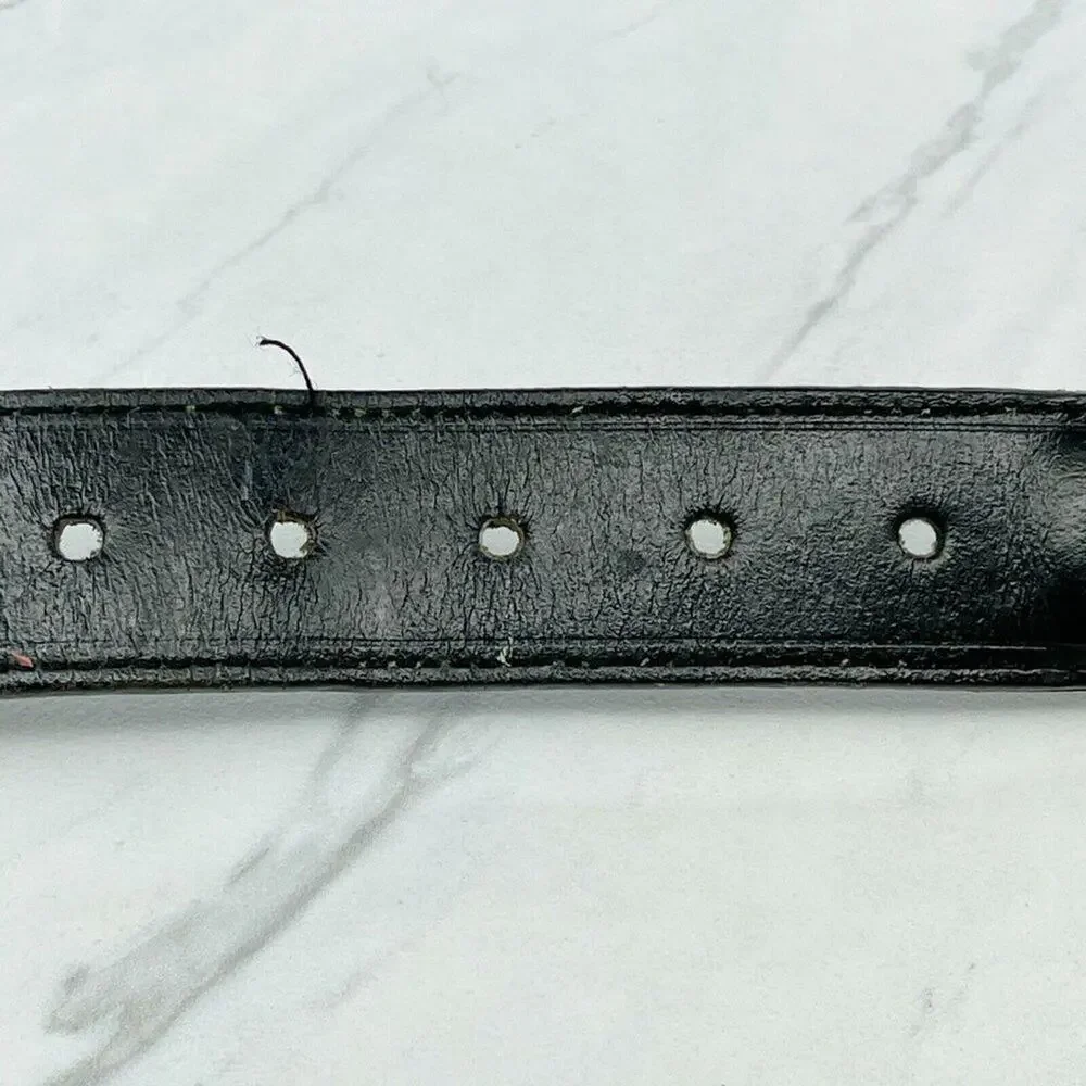 Nautica Distressed Blue Braided Woven Genuine Leather Trim Belt Size 32 Mens